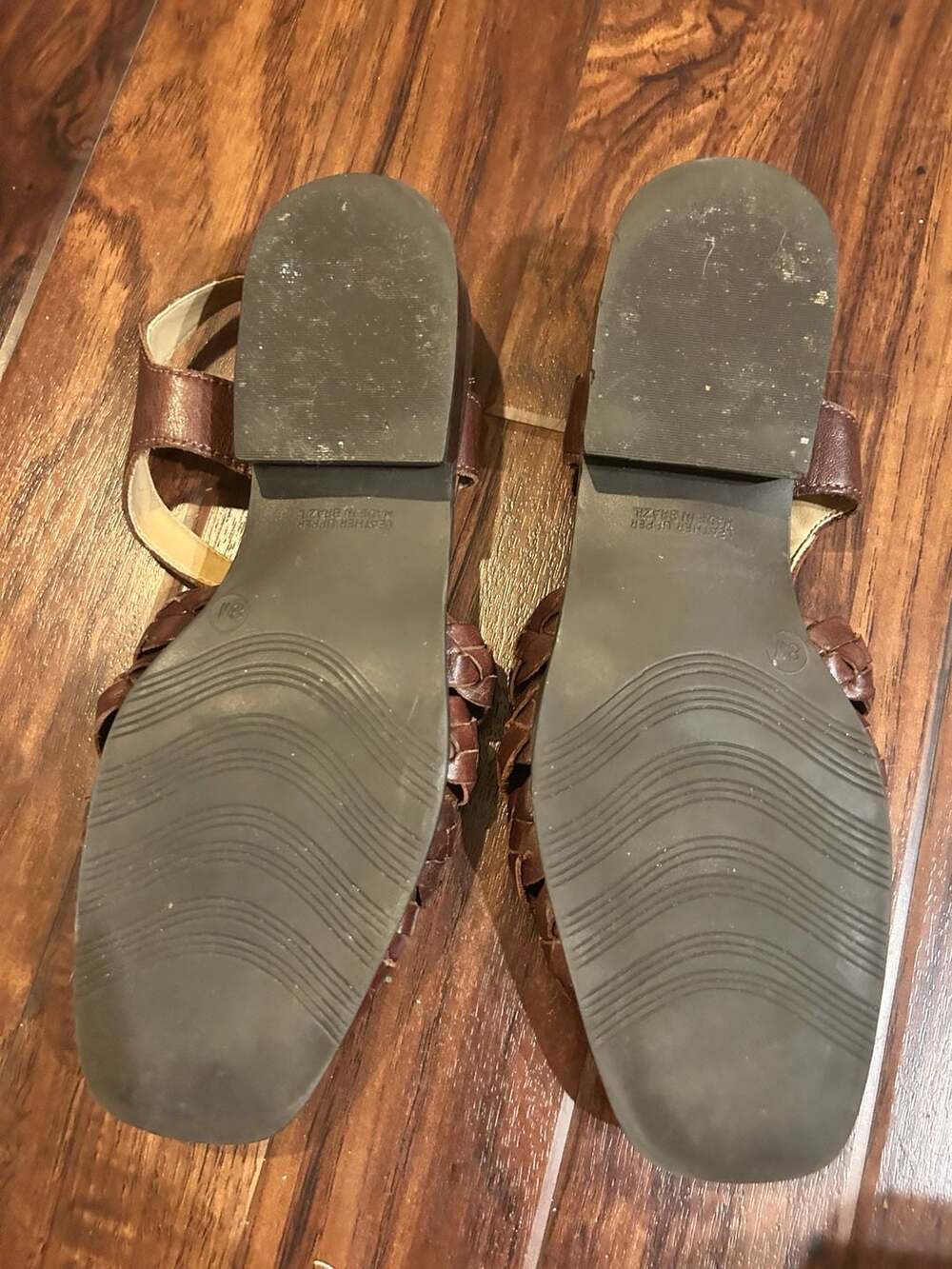 Glacee Brown Woven Leather Huarache Sandals Size 8M - Picture 8 of 10